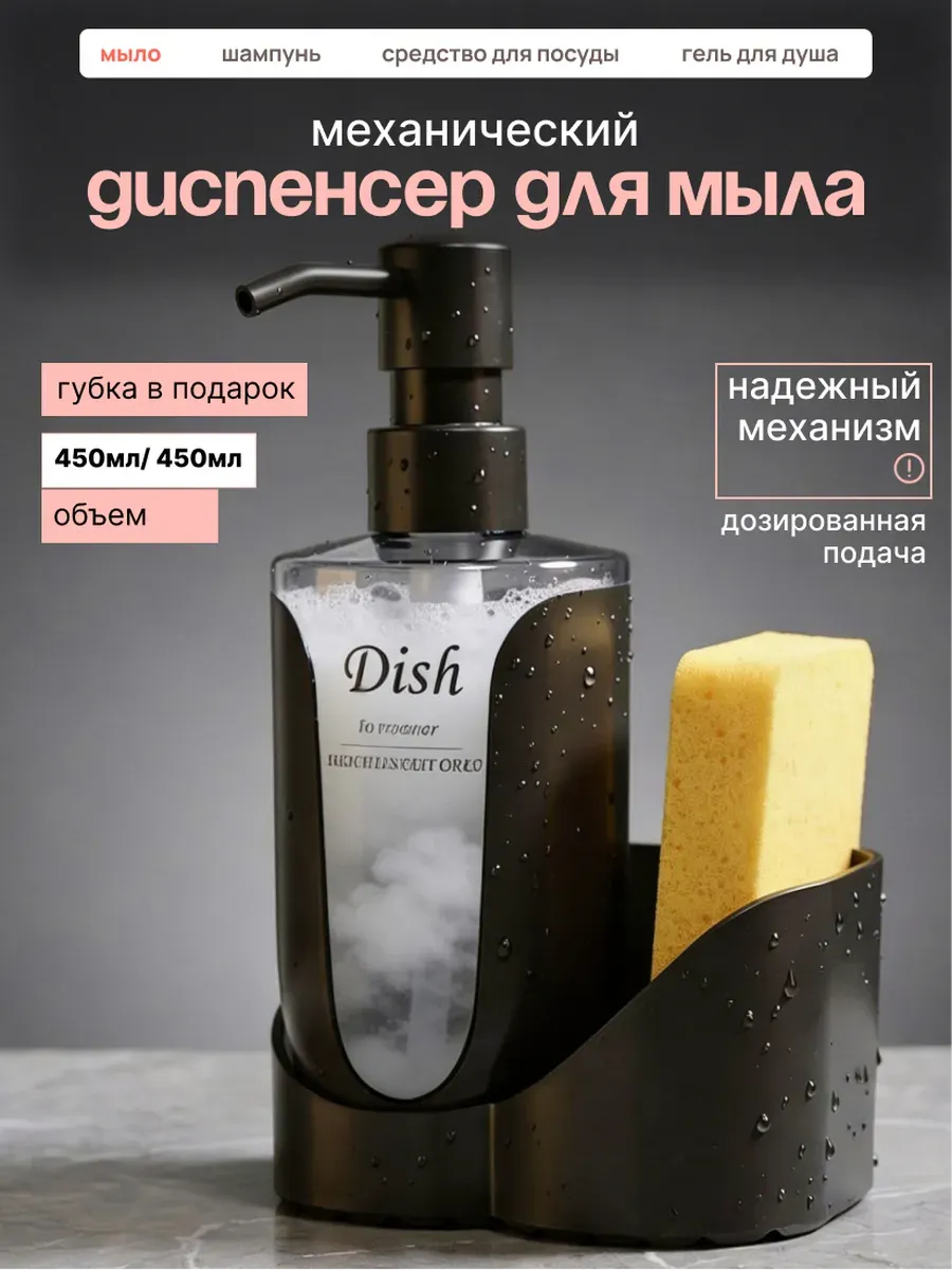 Кухонный диспенсер органайзер для моющего средства