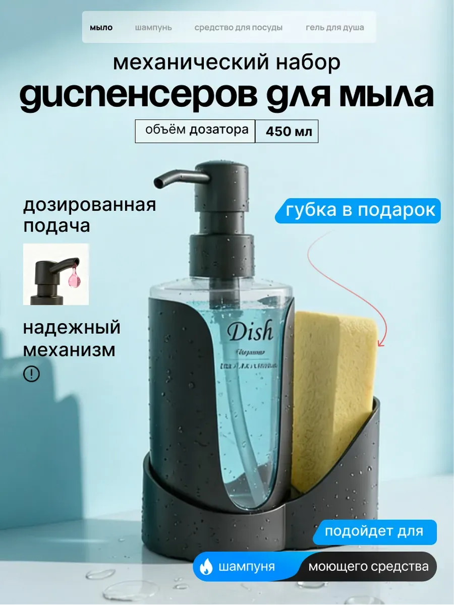 Кухонный диспенсер органайзер для моющего средства