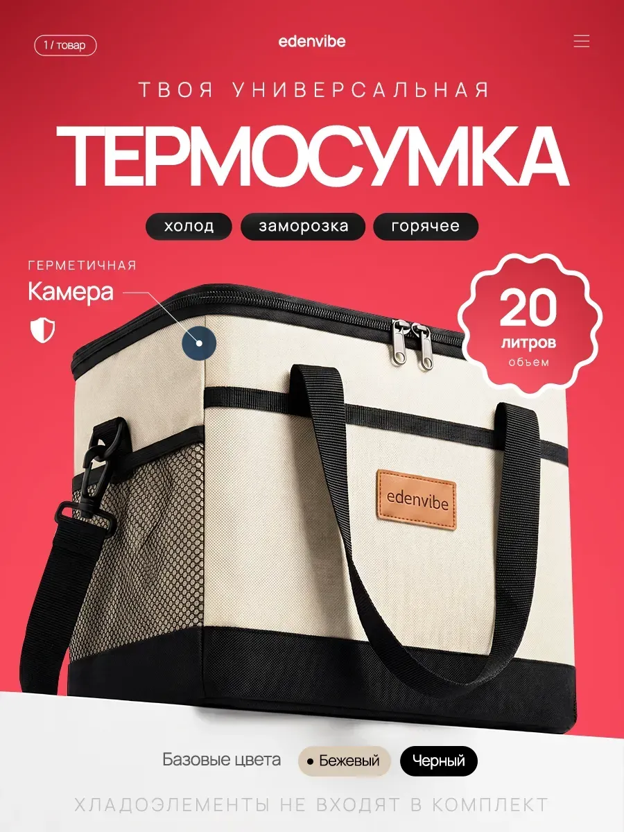 Сумка холодильник термосумка для еды и напитков 20л