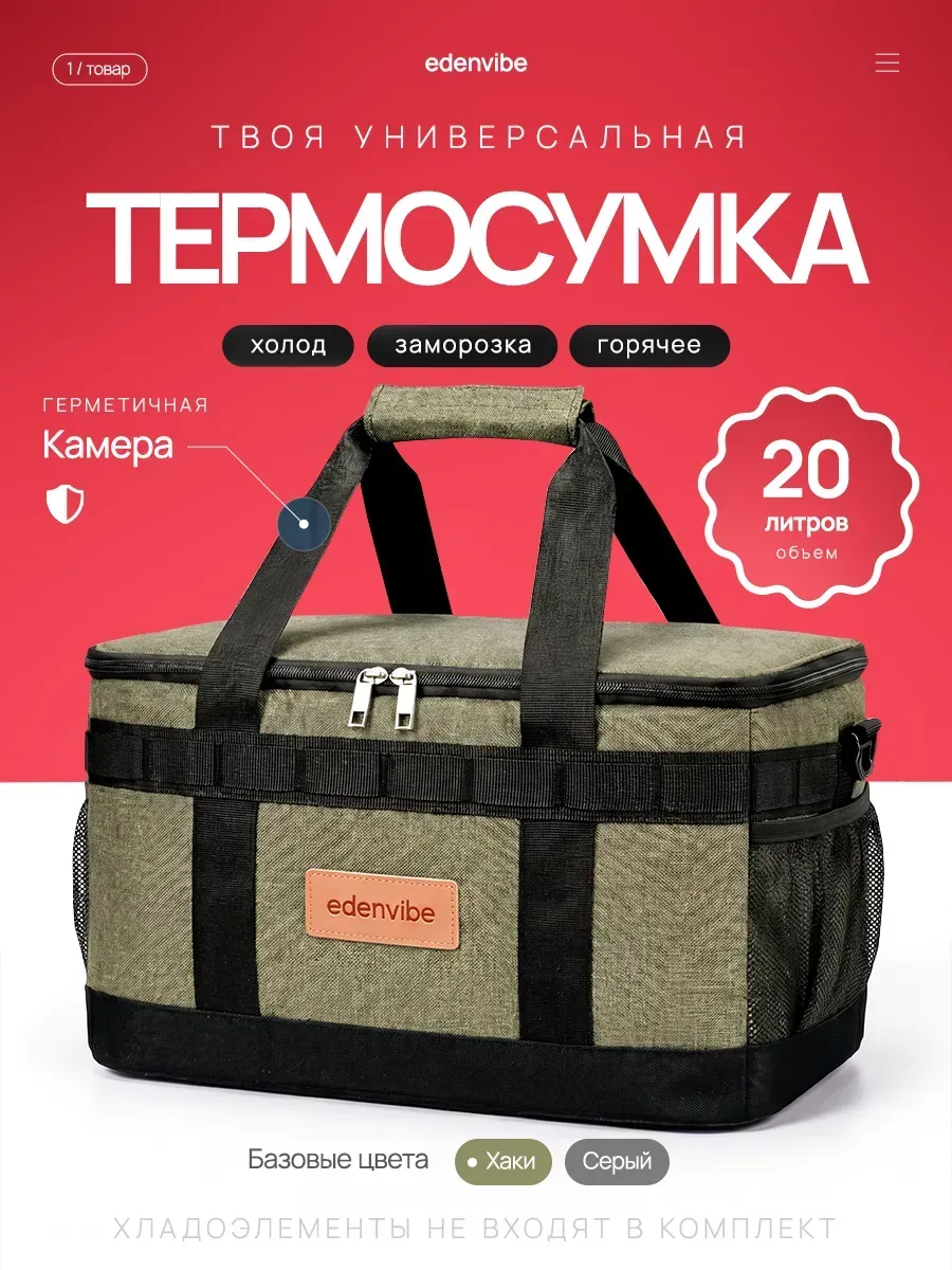 Сумка холодильник термосумка для еды и напитков 20л