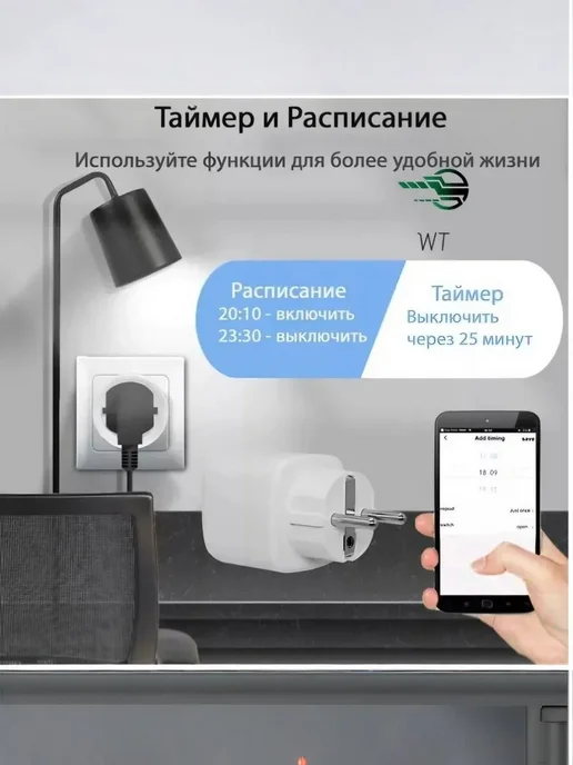 Умная WiFi розетка 20А с голосовым управлением Алиса,Маруся, 16А, фото 2