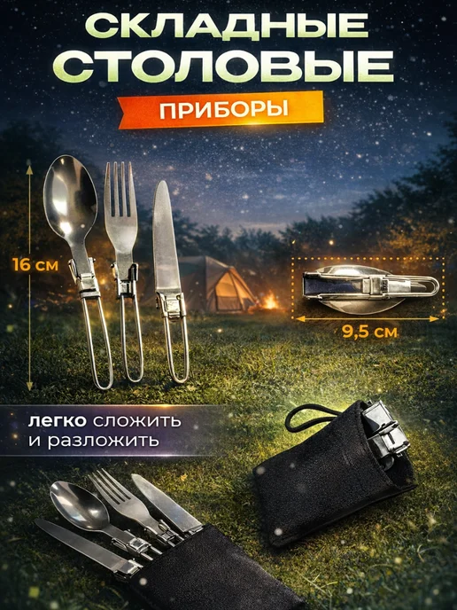 Зарница Набор туристической посуды на 1 человека, черный, фото 5
