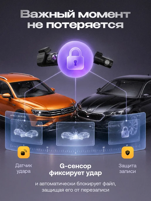 Видеорегистратор для автомобиля с двумя камерами с wifi 4 к, вариант, фото 4