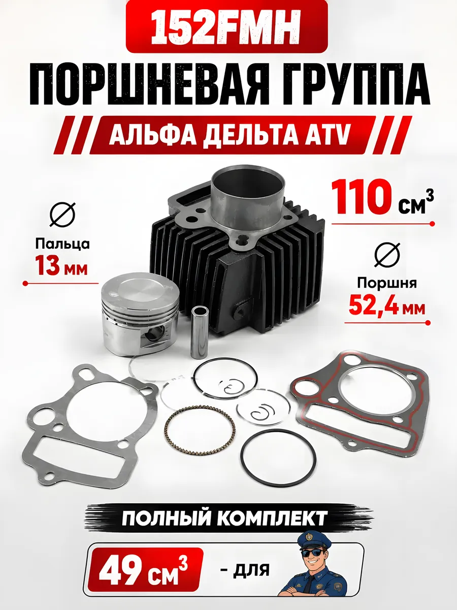 Поршневая Альфа 110 кубов на мопед и мотоцикл