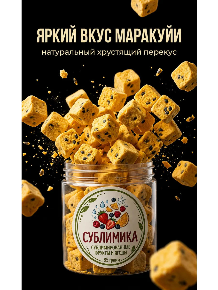 Сублимированная маракуйя натуральная, в банке 85гр