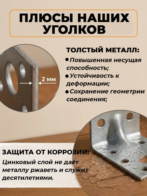 MetalFix Уголок крепежный усиленный 90х90х40, толщ 2 мм (10 шт.), 90x40, 25 шт, фото 4