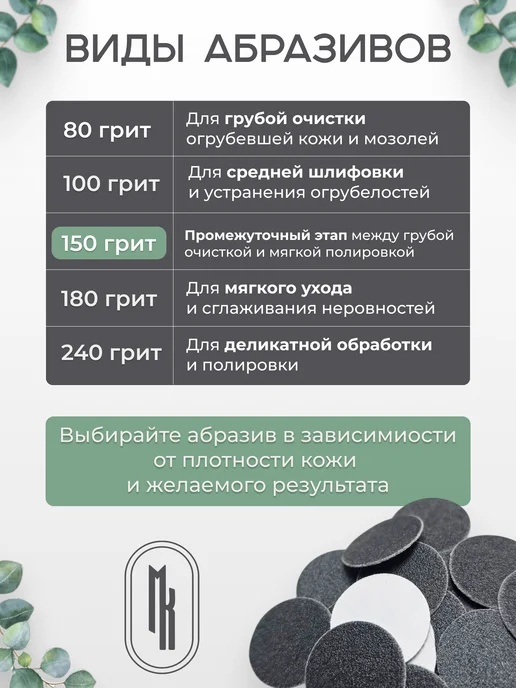 Мягкий Квадрат Сменные файлы для педикюра размер S 150 грит, 50 шт, фото 5