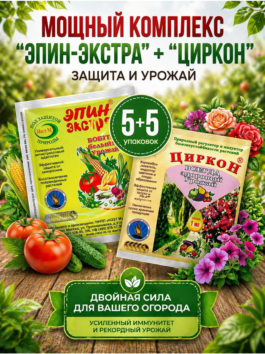 Эпин / Циркон удобрения для растений 10 шт.