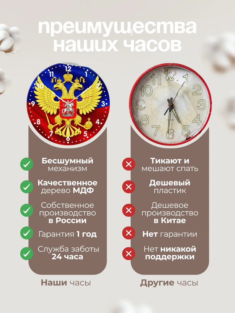 Часы настенные Герб России — фото 10