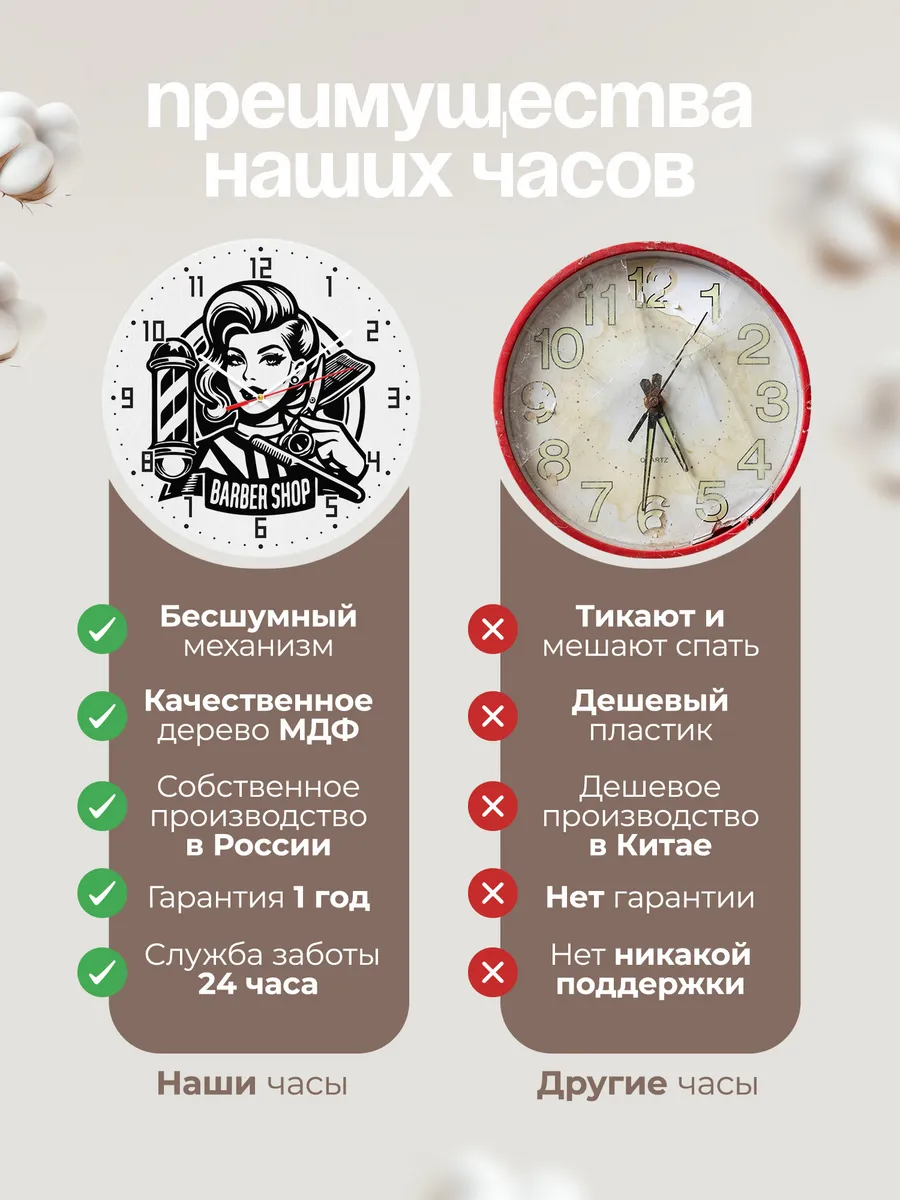 Часы настенные Парикмахер - девушке Барберу — фото 10