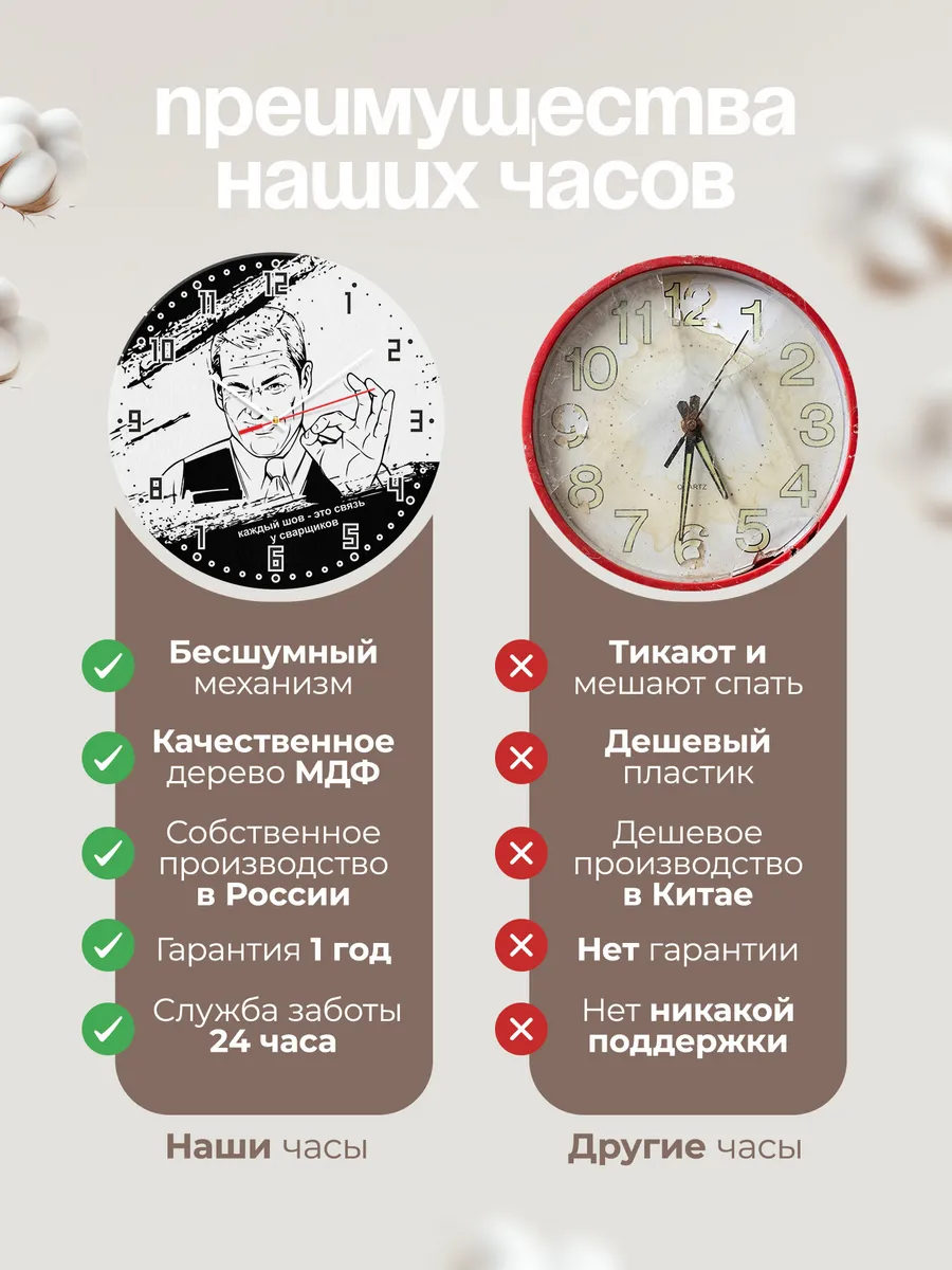 Часы настенные Сварка - Каждый шов это связь — фото 10