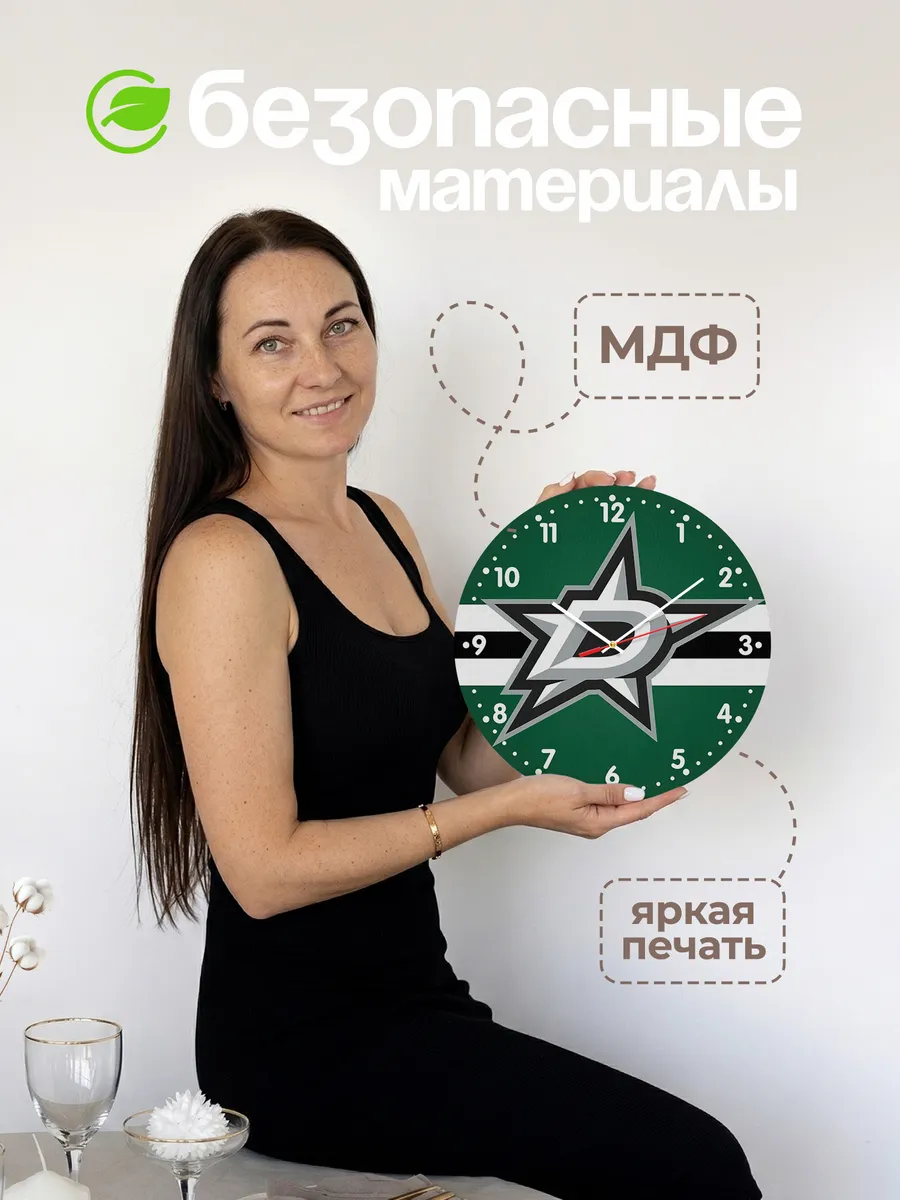 Часы настенные лого Dallas Stars NHL — фото 4