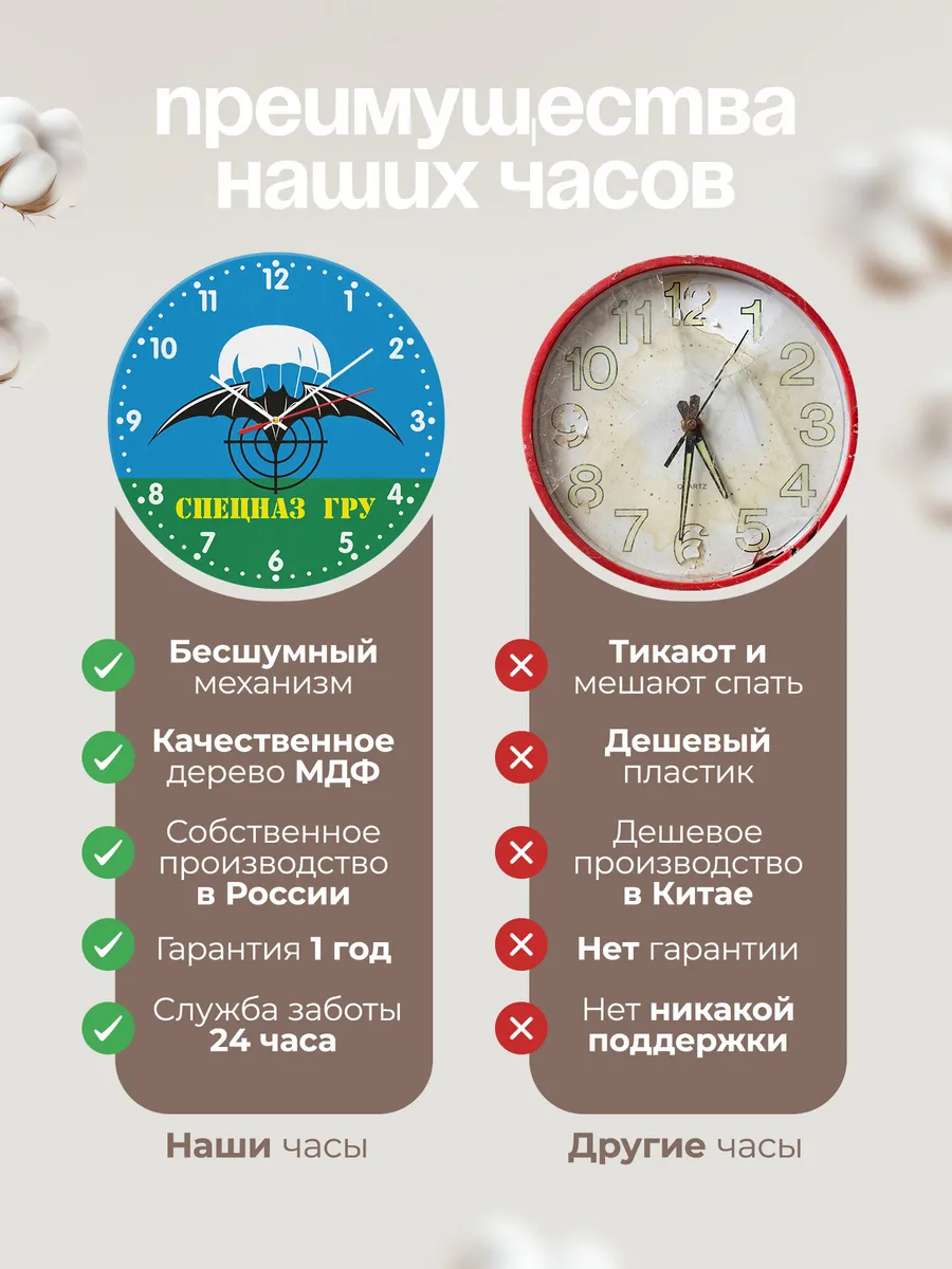 Часы настенные ГРУ военная разведка спецназ — фото 10