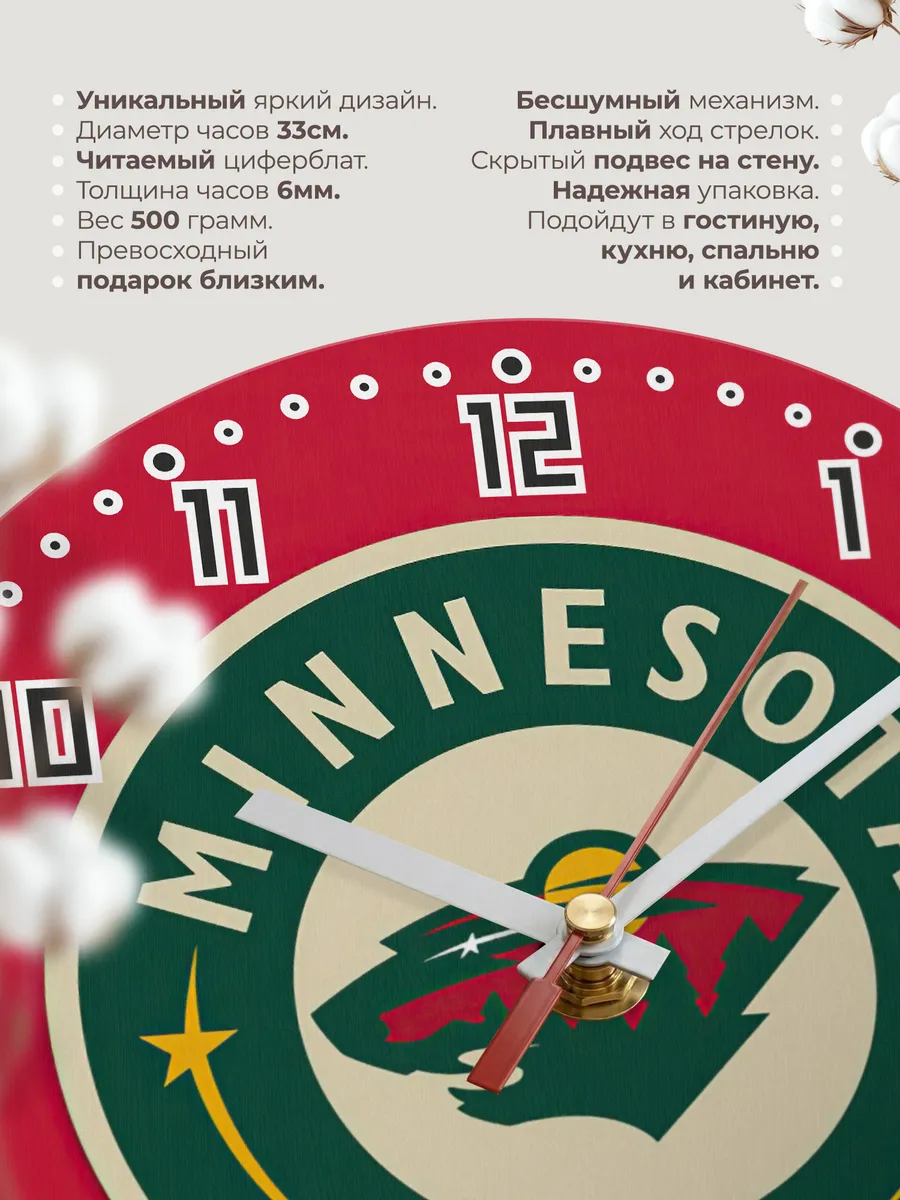 Часы настенные Minnesota Wild — фото 11