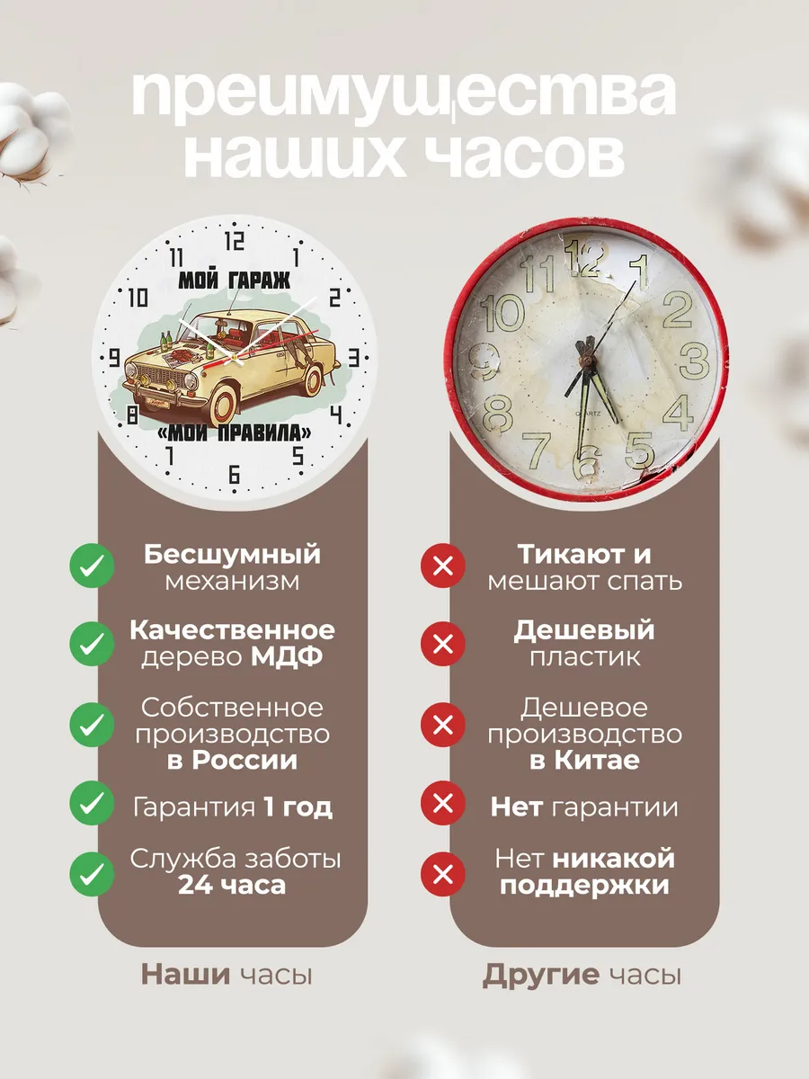 Часы настенные Мой гараж мои правила — фото 10