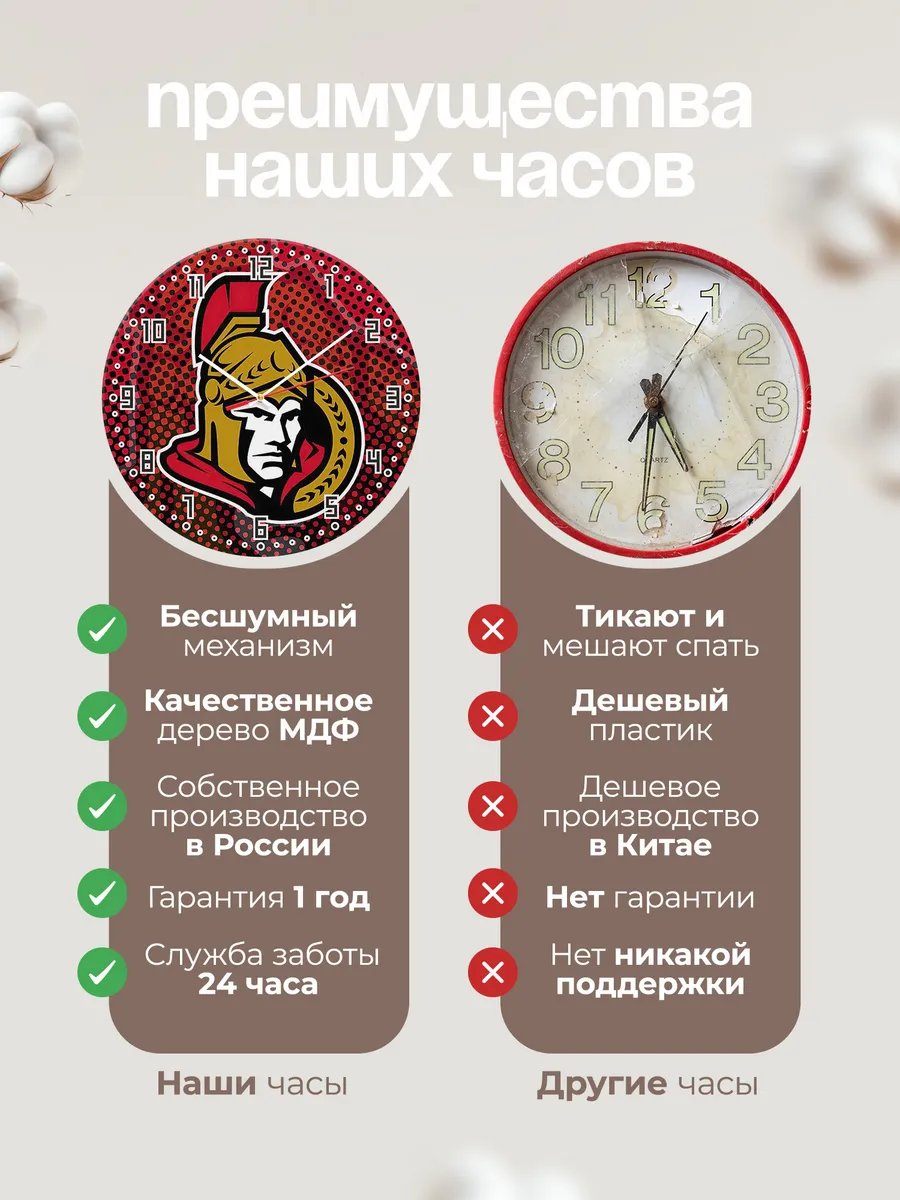 Часы настенные с логотипом Ottawa Senators — фото 10