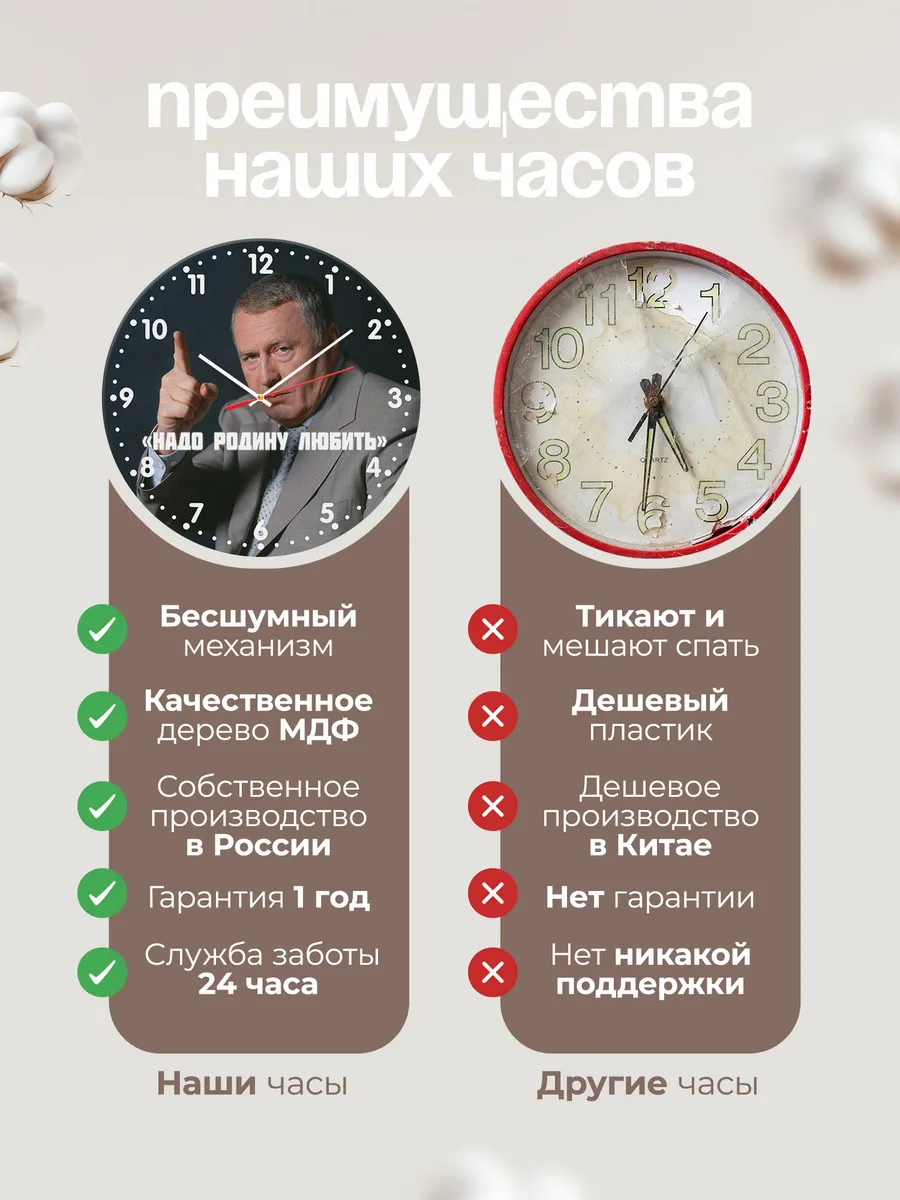 Часы настенные Жириновский Надо Родину любить — фото 10