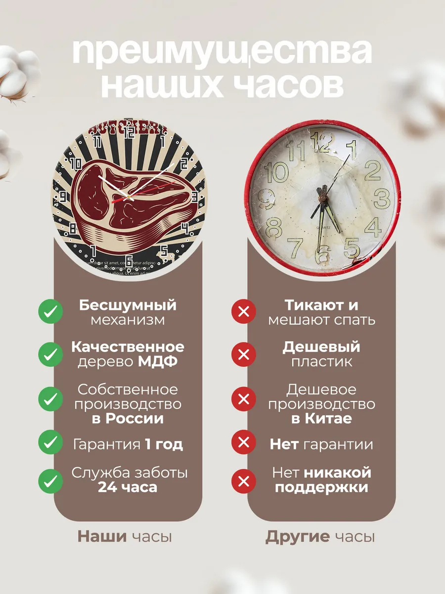 Часы настенные Магазин Мяса — фото 10