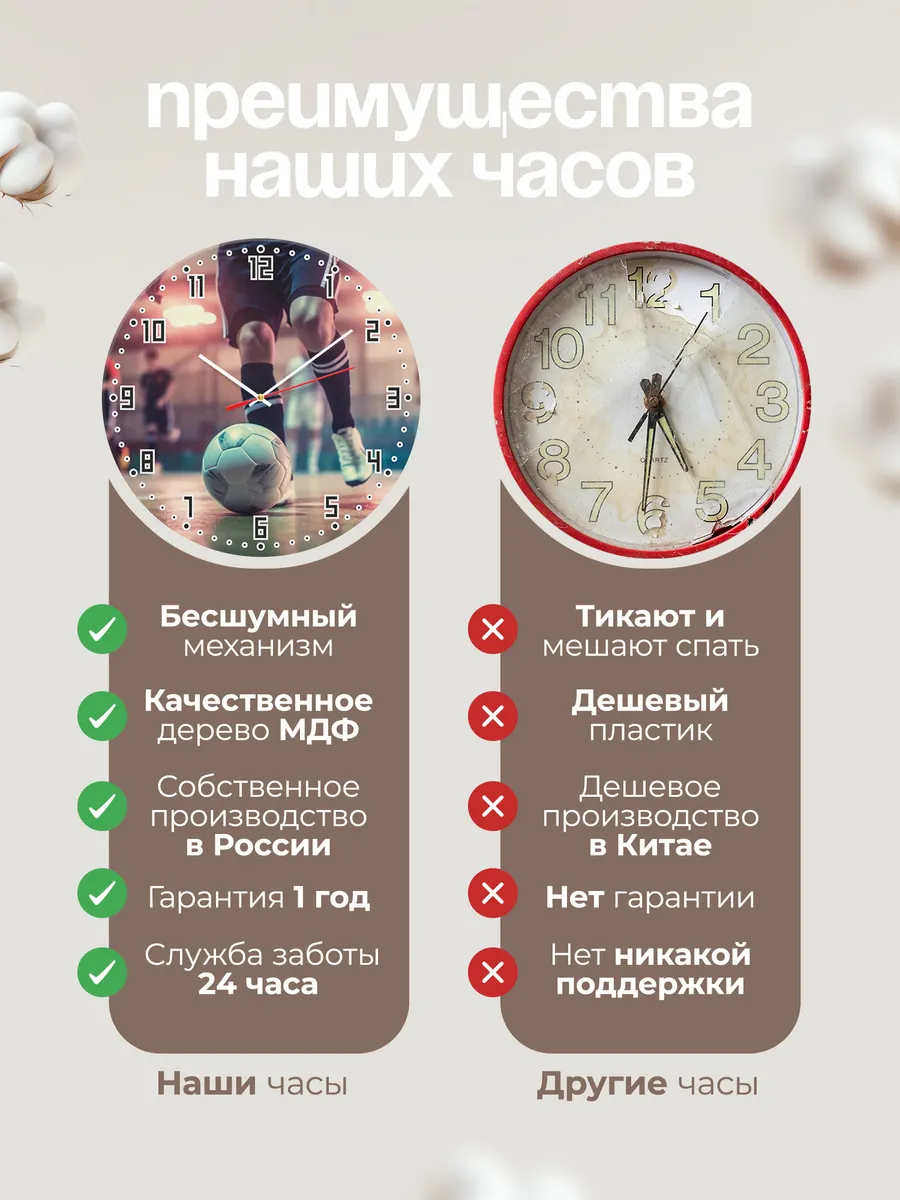 Часы настенные мини футбол — фото 10