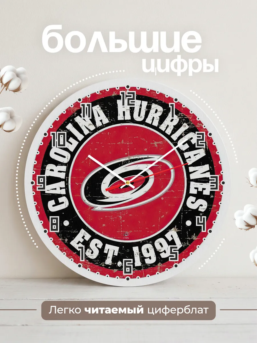 Часы настенные Carolina Hurricanes лого — фото 2