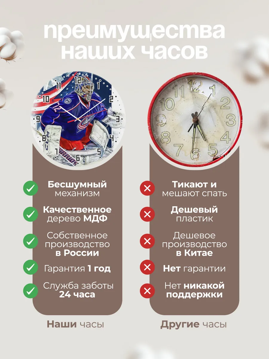 Часы настенные Columbus Blue Jackets вратарь — фото 10