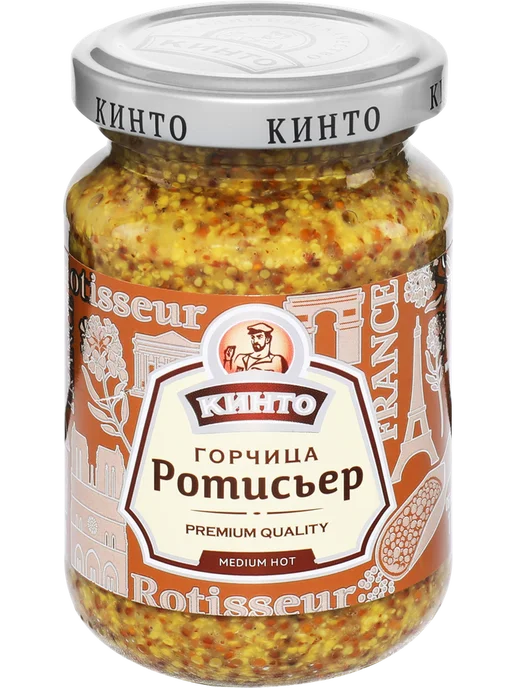 Горчица КИНТО Ротисьер средне-острая, 170мл, 170 мл