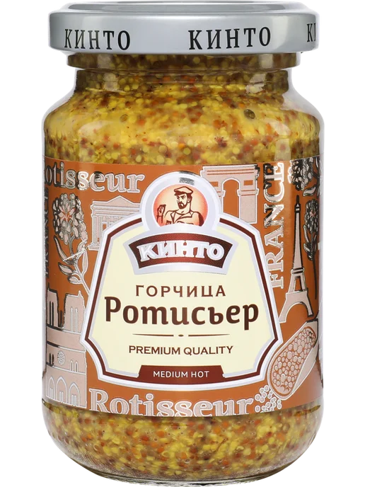 Горчица КИНТО Ротисьер средне-острая, 170мл, 170 мл, фото 2
