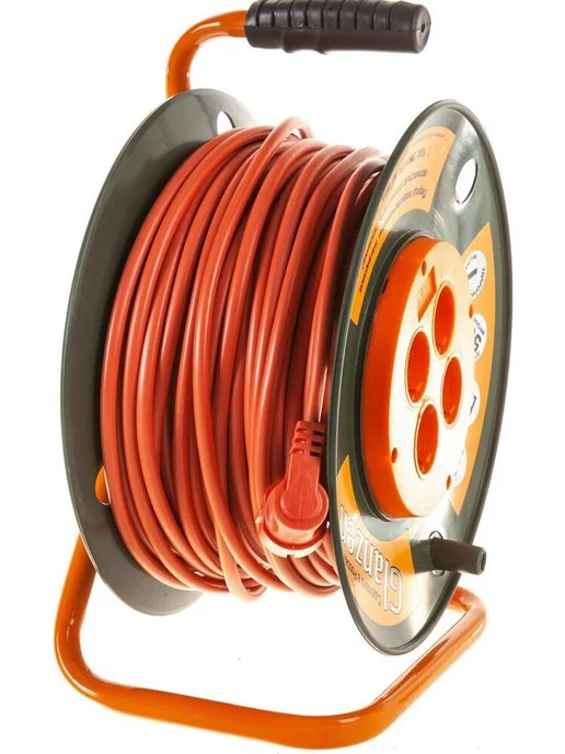 Glanzen Удлинитель силовой EB-50-008, на катушке, б з, 4 роз - 50м, 50 м, фото 7