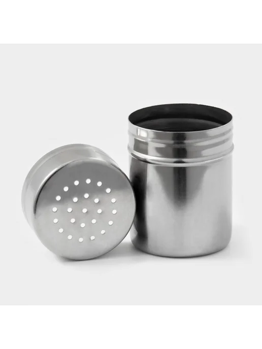 Лавка Солонка из нержавеющей стали, 120 мл, 5х7 см, 5x7 см, 120 мл, фото 2