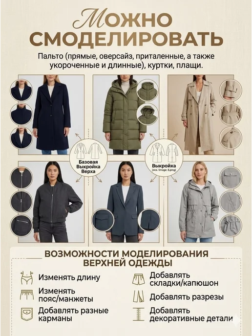 КРОЙ&СТИЛЬ Базовая выкройка для женской одежды лекало, вариант, фото 2