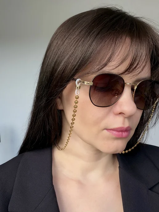rowan beads Шнурок цепочка для очков 54 см, желтый