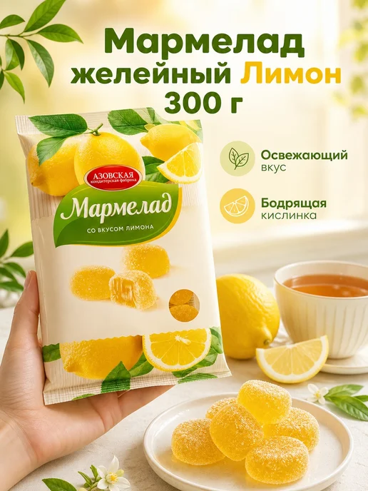 Мармелад желейный со вкусом Лимона 300 г, 300 г, фото 2