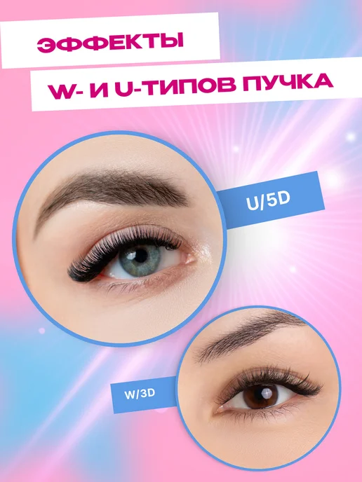 OH! MY LASH Готовые пучки 5D U ресницы для наращивания C 0.07 7-12мм, C 7-12мм, фото 3