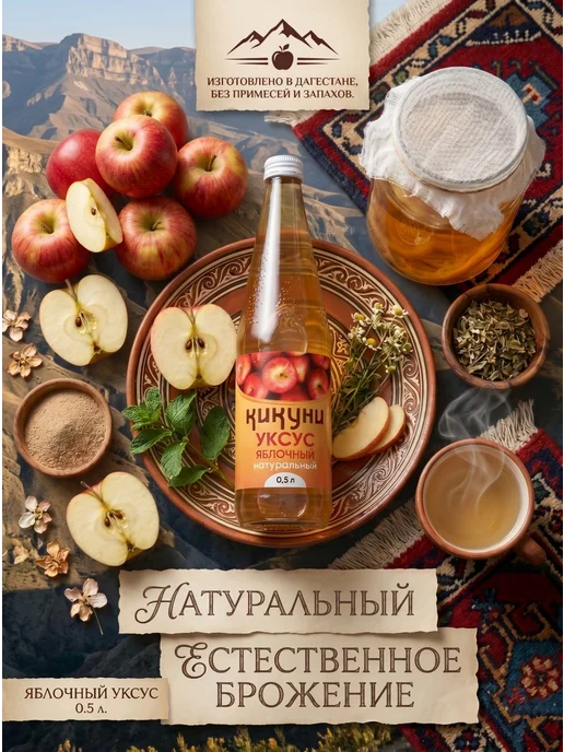 Кикуни Яблочный уксус, 500 мл, фото 3
