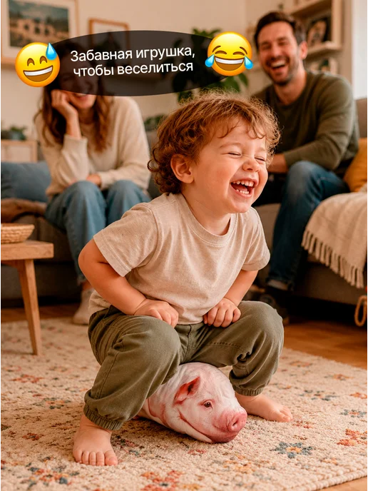 SOFFY Мягкая плюшевая игрушка подушка Свинка 30 см, белый, фото 2
