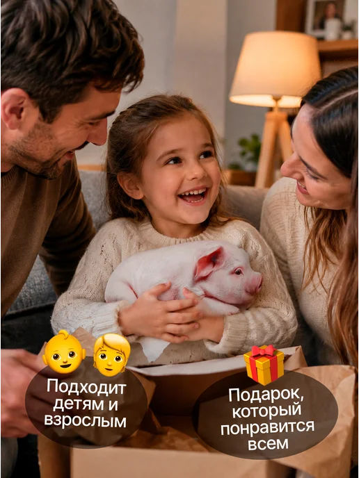 SOFFY Мягкая плюшевая игрушка подушка Свинка 30 см, белый, фото 4