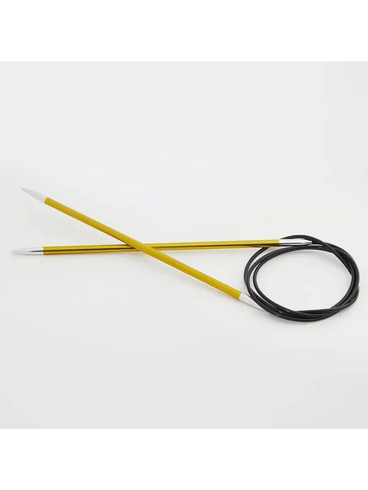 KnitPro Спицы Zing круговые (40 см) №3.5 хризолит 47067, желтый, фото 2