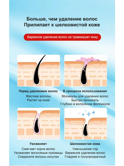 Крем для депиляции,пенка для удаления волос без боли и раздр…, вариант, фото 7