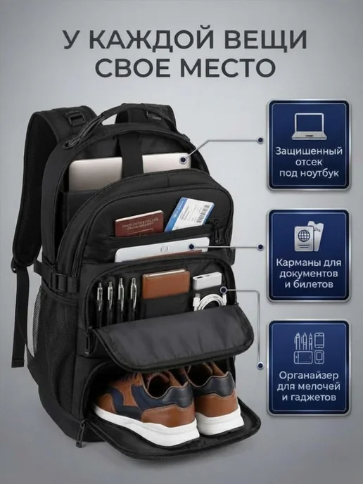 BrandStore Рюкзак городской с карманом для обуви 30 л, 30 л, фото 2