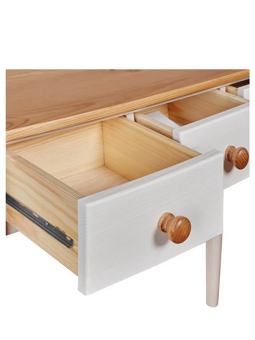 TRUE WOOD Стол туалетный Консолеа 3 белый воск серый, белый, фото 4