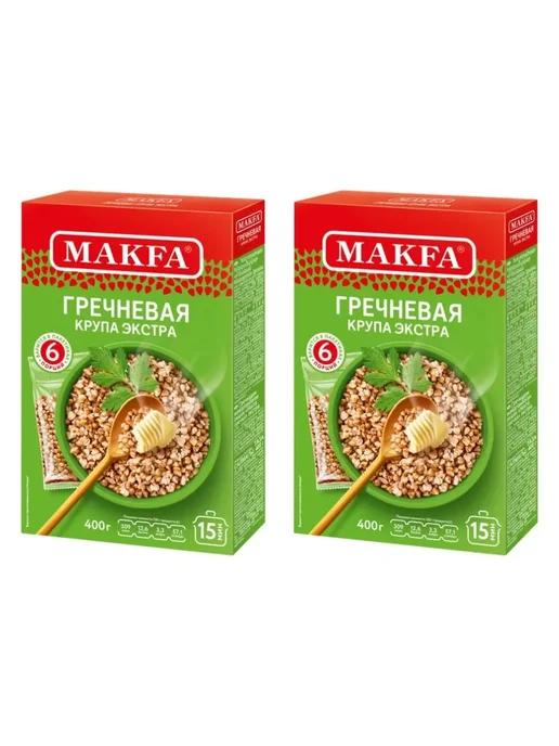 Макфа Крупа гречневая, 6 пак, 2шт, 2 шт