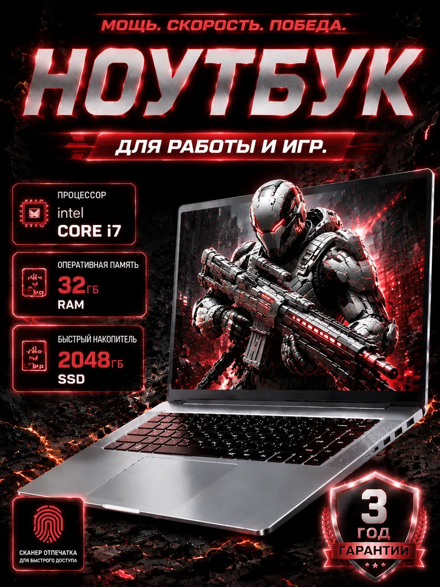 16.1”Игровой ноутбук Intel Core i7 120HZ