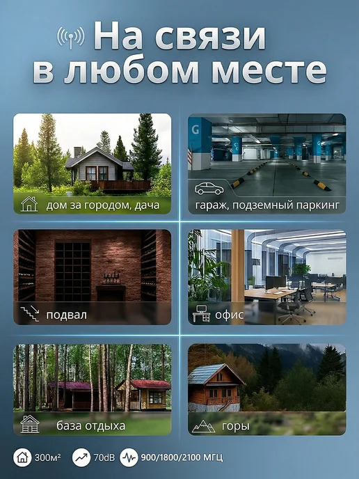 Усилитель сотовой связи и интернета LTE 900-1800-2100 МГц, серый, фото 6