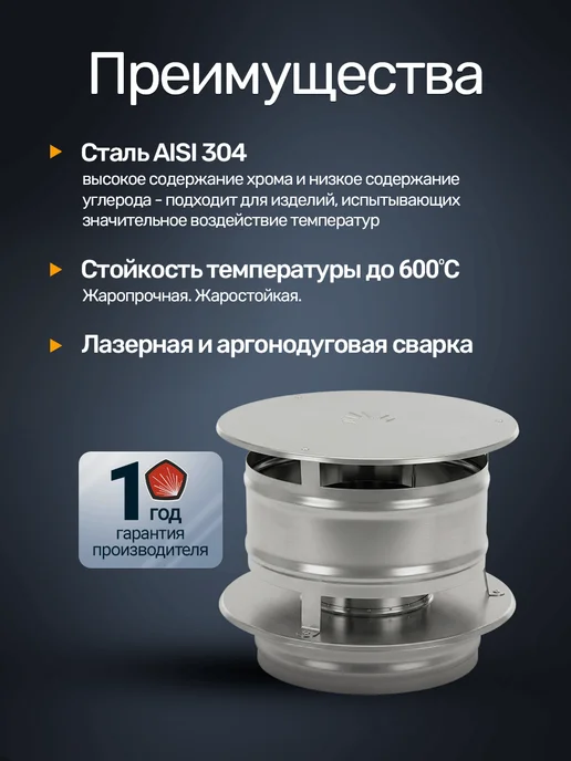 Сталь-Мастер Оголовок — нерж 0,5 мм, Оголовок-дефлектор 0 5, фото 4