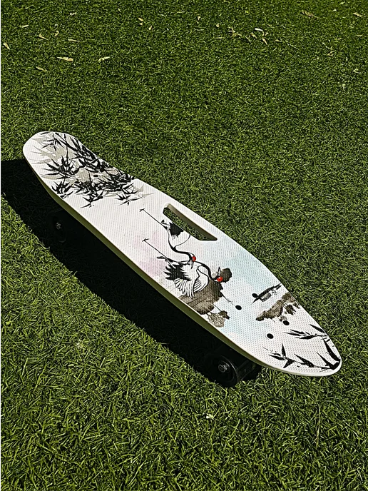 HOT.SKATE 25'' Пенниборд Скейтборд Круизер Светящиеся колеса, бежевый, фото 2