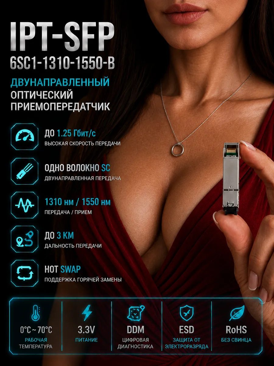SFP модуль оптический SC двунаправленный
