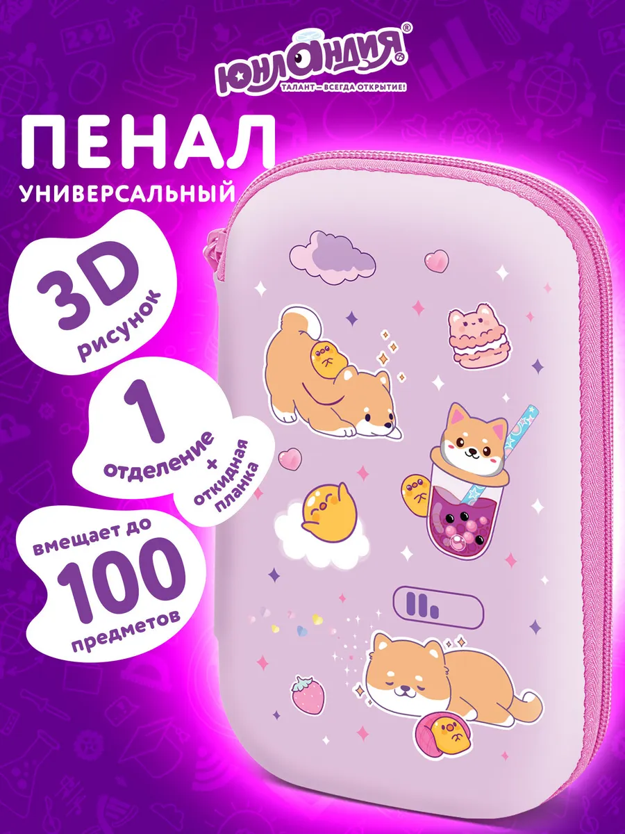 Пенал школьный для девочек для карандашей, ручек 1 отделение