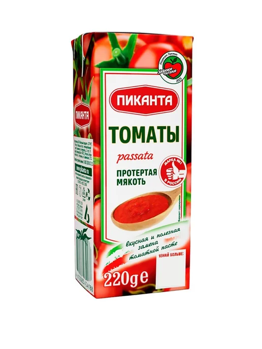 Пиканта Мякоть томатов протертая Passata, 220 г 3 уп, 18 шт, 220 г, фото 2