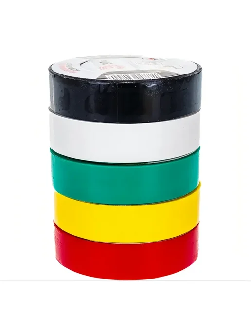 ЭРА Изолента ПВХ 15ммх10м 5цветов (уп.5шт) C0038781, 10 м, 5 цв., фото 2