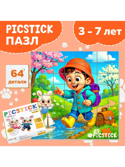 PICSTICK Пазл для детей Весна 64эл. 32*32см, 32x32 см